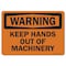 Signmission OSHA Warning Decal, Keep Hands Out Of Machinery, 10in X 7in Decal, 7" W, 10" L, Landscape OS-WS-D-710-L-19680 - alternate 1